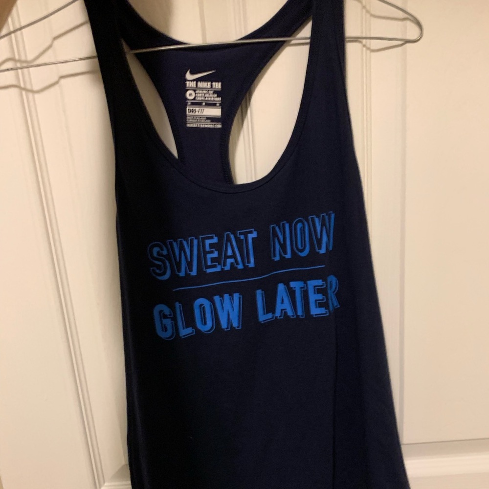 Sweat now glow later Nike tank